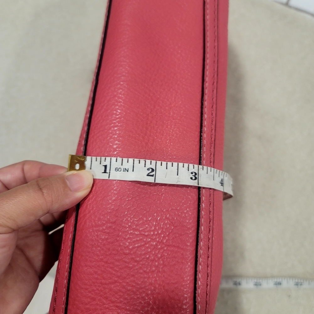 ​Coach Poppy Taylor East West Tote Pink Pebbled Leather Silver Chain 24083 - Picture 14 of 17